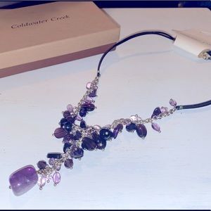 Purple teardrop necklace